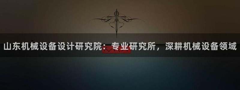 杏盛平台主管：山东机械设备设计研究院：专业研究所，深耕机械设备领域