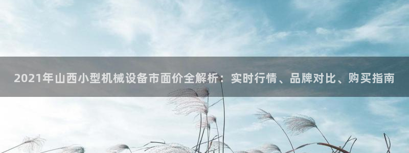 杏盛平台主管：2021年山西小型机械设备市面价全解析：实时行情、品牌对比、购买指