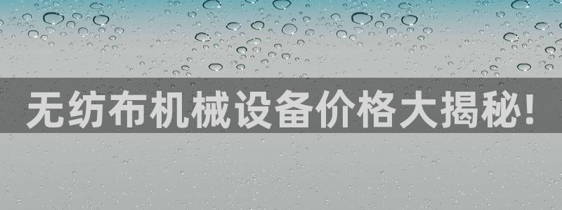 杏盛平台主管：无纺布机械设备价格大揭秘!