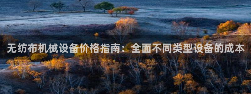 杏盛平台官网注册登录：无纺布机械设备价格指南：全面不同类型设备的成本