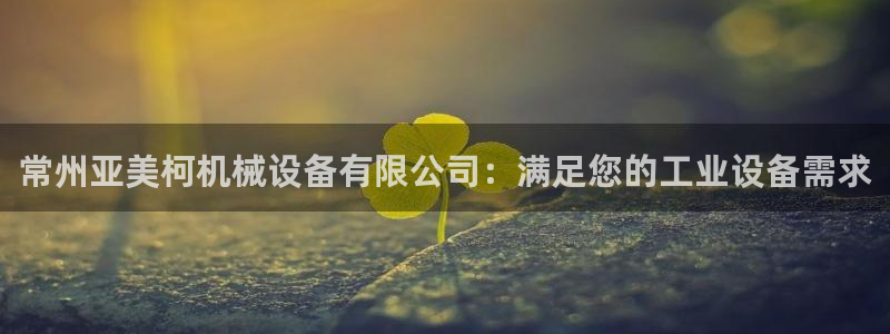 杏盛平台官网注册登录：常州亚美柯机械设备有限公司：满足您的工业设备需求