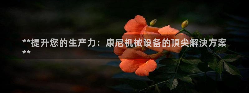 杏盛平台开户 贴吧：**提升您的生产力：康尼机械设备的頂尖解決方案
**