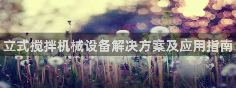 杏盛平台代理注册：立式搅拌机械设备解决方案及应用指南