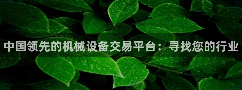 杏盛娱乐代理：中国领先的机械设备交易平台：寻找您的行业