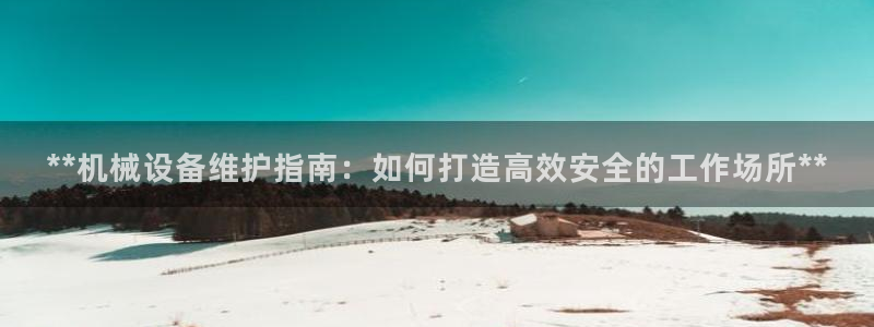 杏盛平台主管：**机械设备维护指南：如何打造高效安全的工作场所**